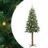 vidaXL Slankt Juletr&aelig; Gr&oslash;n 150 cm PVC og Massiv Fyrretr&aelig;