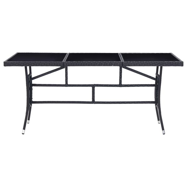 vidaXL udend&oslash;rs spisebordss&aelig;t 9 dele polyrattan sort