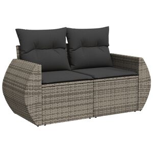 vidaXL 2-personers havesofa med hynder polyrattan gr&aring;