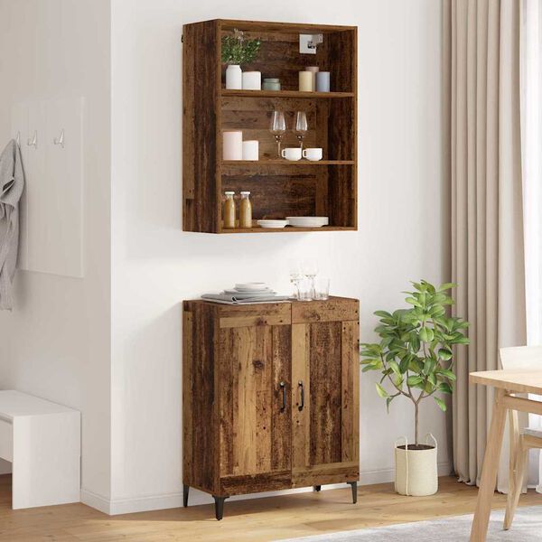 vidaXL Highboard 2 pcs Gammelt tr&aelig; Konstrueret tr&aelig;