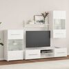 vidaXL TV-skabe i 5 dele med LED-belysning konstrueret tr&aelig; mat hvid