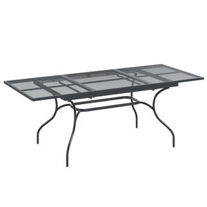 vidaXL Udvidelig Mesh Spisebord Antracit 212 x 90 x 76 cm St&aring;l