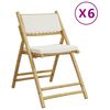 vidaXL foldbare bistrostole 6 stk. med cremefarvede hynder bambus