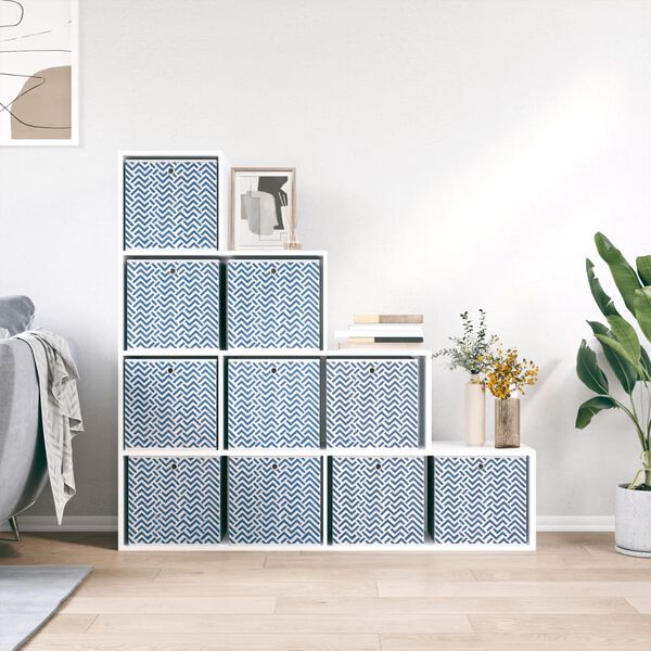 vidaXL opbevaringskasser 10 stk. 32x32x32 cm foldbare stof blå