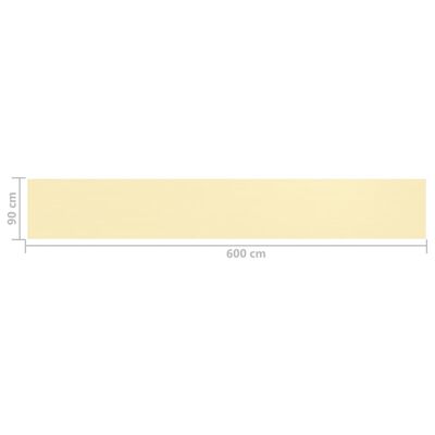 vidaXL altanafskærmning 90x600 cm HDPE beige