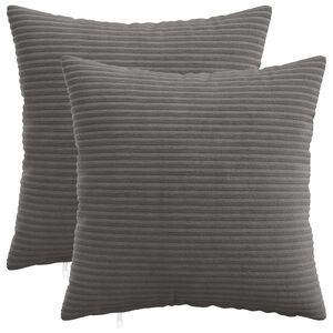 vidaXL Pudebetr&aelig;k 2 stk. HEERLEN M&oslash;rkegr&aring; 35 x 35 cm cordfl&oslash;jl