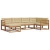 vidaXL Udend&oslash;rs sofagruppe med pude 6 pcs Naturlig og Beige
