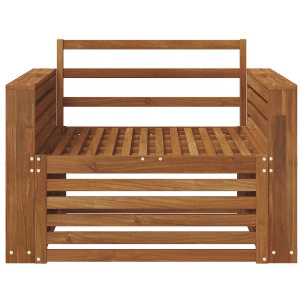 vidaXL 2 Stk Sofa med arml&aelig;n Massivt Akacietr&aelig; Naturfarvet