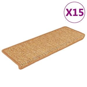 vidaXL selvkl&aelig;bende trappem&aring;tter 15 stk. 65x21x4 cm sisal-look sisal
