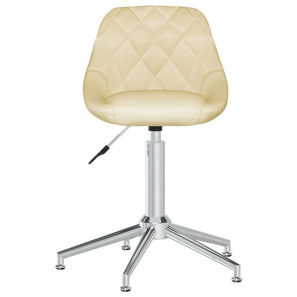 vidaXL drejelige spisebordsstole 4 stk. kunstl&aelig;der cremefarvet