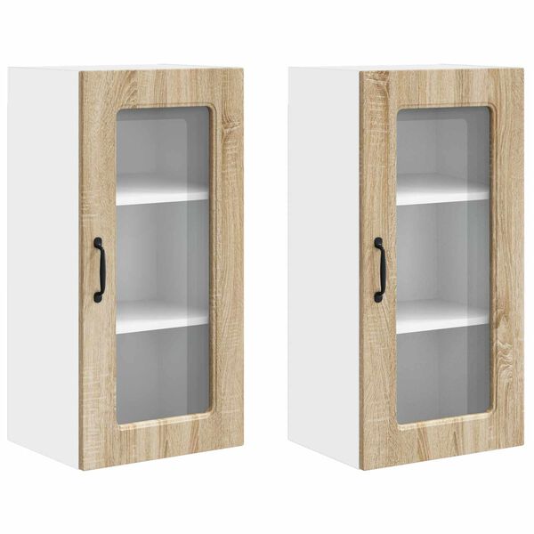 vidaXL K&oslash;kkenskab Kalmar 2 pcs Sonoma eg 40 x 31 x 80 cm