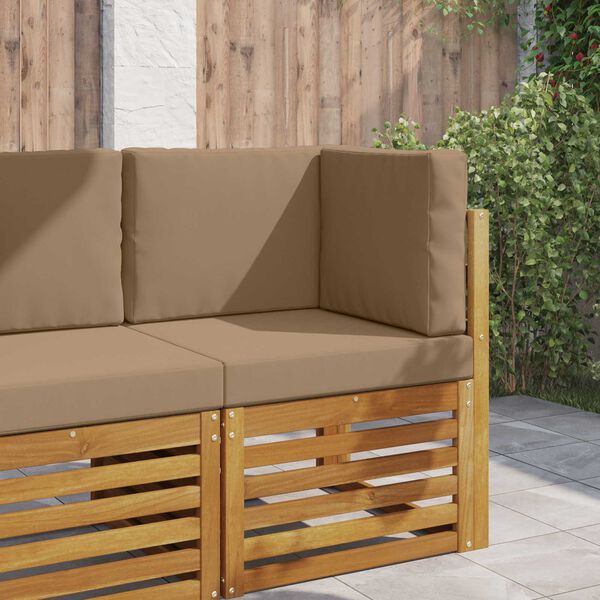 vidaXL Udend&oslash;rs Sofa Pude 3 pcs Gr&aring;brun Polyester