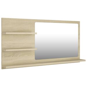 vidaXL badev&aelig;relsesspejl 90x10,5x45 cm konstrueret tr&aelig; sonoma-eg