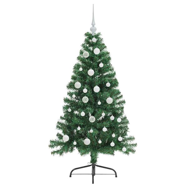 vidaXL Kunstig Forbelyst Juletr&aelig; med 150 LED'er Gr&oslash;n 120 cm PVC