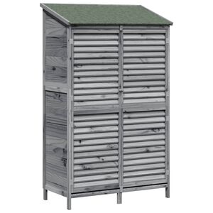 vidaXL Have Skur med tag Gr&aring; 106 x 56 x 176,5 cm Massivt Fyrretr&aelig;