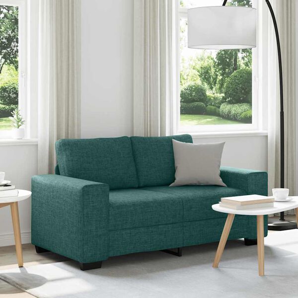 vidaXL 2-personers sofa 160x77x82 cm stof m&oslash;rkegr&oslash;n