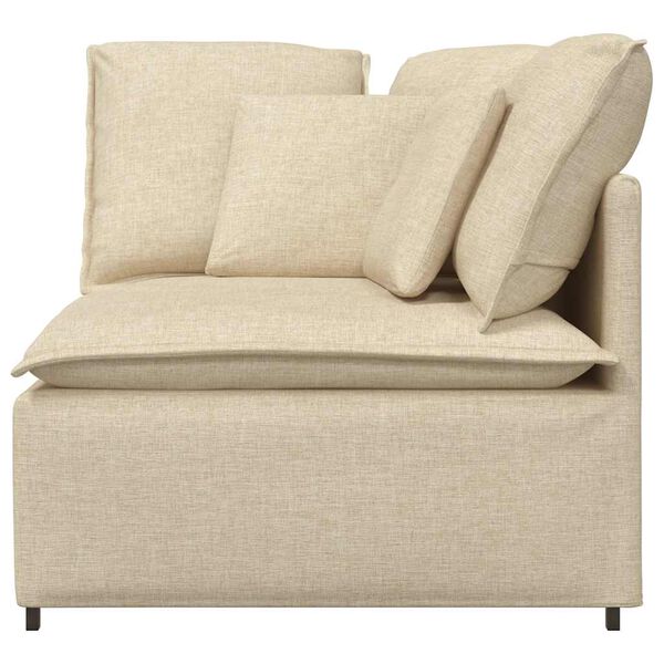 vidaXL modulsofa hj&oslash;rnemodul med hynder 100 cm cremefarvet