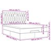 vidaXL osmannisk sengeramme med madras 140x200 cm stof sort