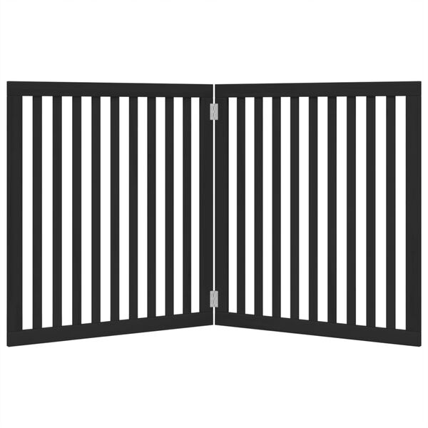 vidaXL hundel&aring;ge 2 paneler 150 cm foldbar poppeltr&aelig; sort