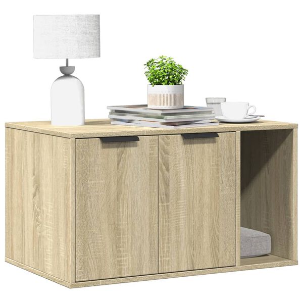 vidaXL toiletskjuler kattebakke 80x50x45 cm konstrueret tr&aelig; sonoma-eg