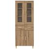 vidaXL Highboard Artisan Egetr&aelig; 69,5 x 34 x 180 cm Konstrueret tr&aelig;