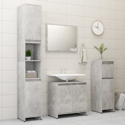 vidaXL badeværelsesskab 60x33x61 cm spånplade betongrå