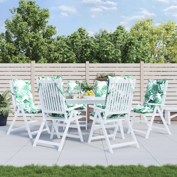 vidaXL stolehynder med h&oslash;j ryg 6 stk. oxfordstof bladm&oslash;nster