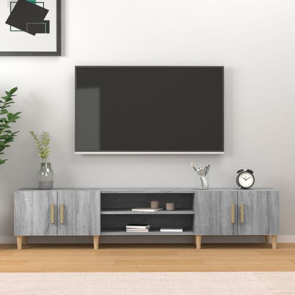 vidaXL tv-bord 180x31,5x40 cm konstrueret træ grå sonoma-eg