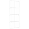 vidaXL d&oslash;r 76x201,5 cm h&aelig;rdet glas og aluminium hvid