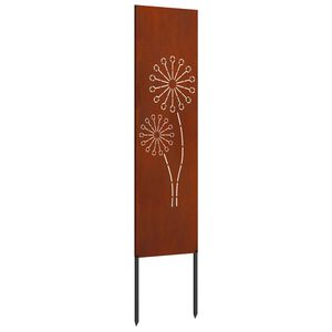 vidaXL Have privatliv sk&aelig;rm Fretwork Rusten 32 x 140 cm Cortenst&aring;l