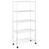 vidaXL opbevaringsreol med 5 hylder og hjul 75x35x155 cm 250 kg krom