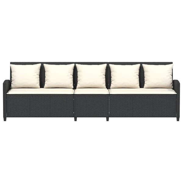 vidaXL 5-personers havesofa med hynder polyrattan sort