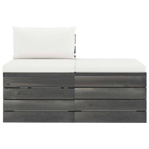 vidaXL lounges&aelig;t til haven 2 dele med hynder massivt fyrretr&aelig;