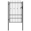 vidaXL Hegnport ASTEN 100 x 150 cm Metal Sort L&aring;ses