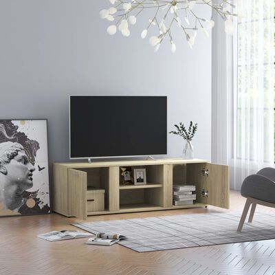 vidaXL tv-bord 120x34x37 cm konstrueret træ sonoma-eg