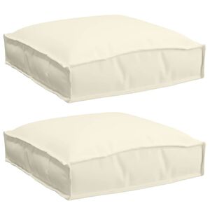 vidaXL Pude 2 pcs Creme 40 x 40 x 8 cm Oxford stof