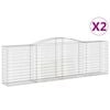 vidaXL buede gabionkurve 2 stk. 400x50x120/140 cm galvaniseret jern
