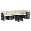 vidaXL Havesofa S&aelig;t 7 stk. Sort polyrattan