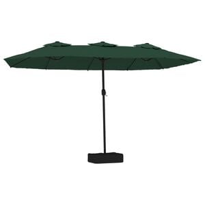 vidaXL parasol m. dobbelt parasoldug 449x265 cm gr&oslash;n