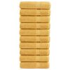 vidaXL Premium badeh&aring;ndkl&aelig;der SOLUND 10 stk. guld 70x140 cm 600 gsm