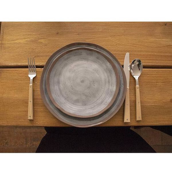 Bo-Camp services&aelig;t 12 dele Halo melamin gr&aring; og terracottafarvet