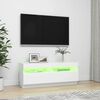vidaXL tv-skab med LED-lys 100x35x40 cm hvid