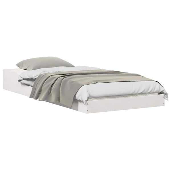 vidaXL Sengestel Hvid 100 x 210 cm Massiv fyrretr&aelig;