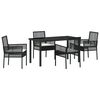 vidaXL Have Spisebordss&aelig;t 5 stk. Sort polyrattan