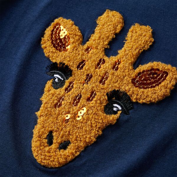 Lang&aelig;rmet T-shirt til b&oslash;rn str. 116 marinebl&aring;