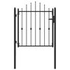 vidaXL Hegnport ASTEN 100 x 100 cm Metal Sort L&aring;ses