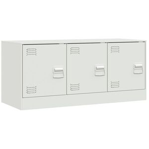 vidaXL tv-bord 99x39x44 cm st&aring;l hvid