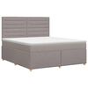 vidaXL Boxmadras med topmadras Gr&aring;brun 160 x 200 cm Stof