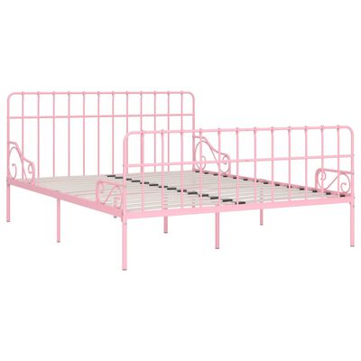 vidaXL sengestel med lamelbund 180 x 200 cm metal pink