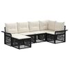 vidaXL Havesofa S&aelig;t 6 stk. Sort polyrattan